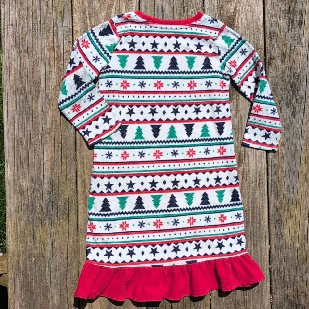 Jammies For Your Families Girls 3T Fleece Christmas Holiday Night Gown